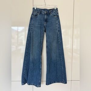 Zara Women's Wide-Leg Mid Rise Jeans